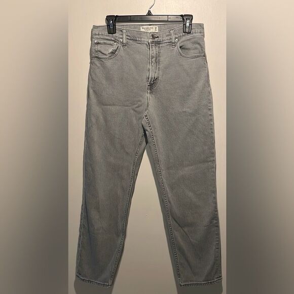 Abercrombie & Fitch- The Ankle Straight Ultra High Rise Jeans Light Grey Wash 29 - Picture 3 of 8